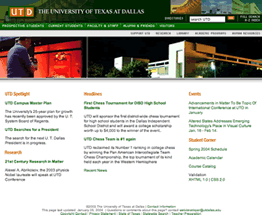 The University of Texas at Dallas Website Design